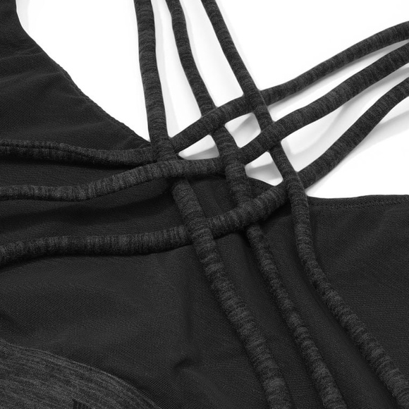 Victoria's Secret Essential Strappy Sports Bra Onyx Gray Heather XXL NEW - Picture 5 of 5